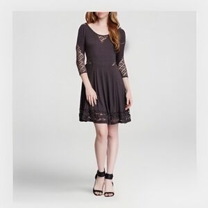 Free People Woman's To The Point A-Line Dress Lace Inset Size Medium